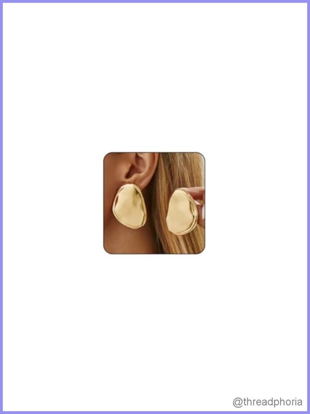 Chunky Gold Statement Stud Earrings Geometric Large